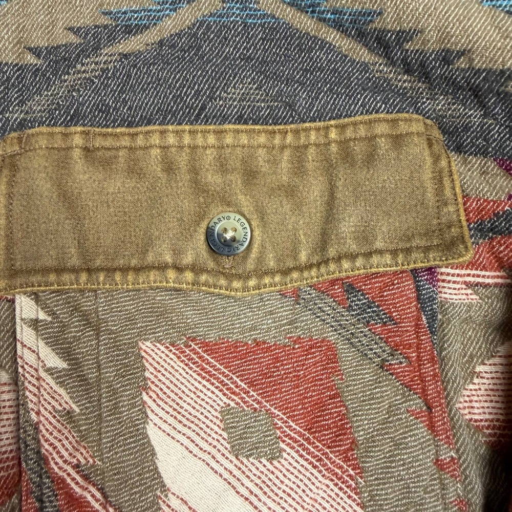 Legendary Whitetails Mens 4XL Southwestern Flannel Shirt Elbow Patches Aztec - Picture 6 of 9